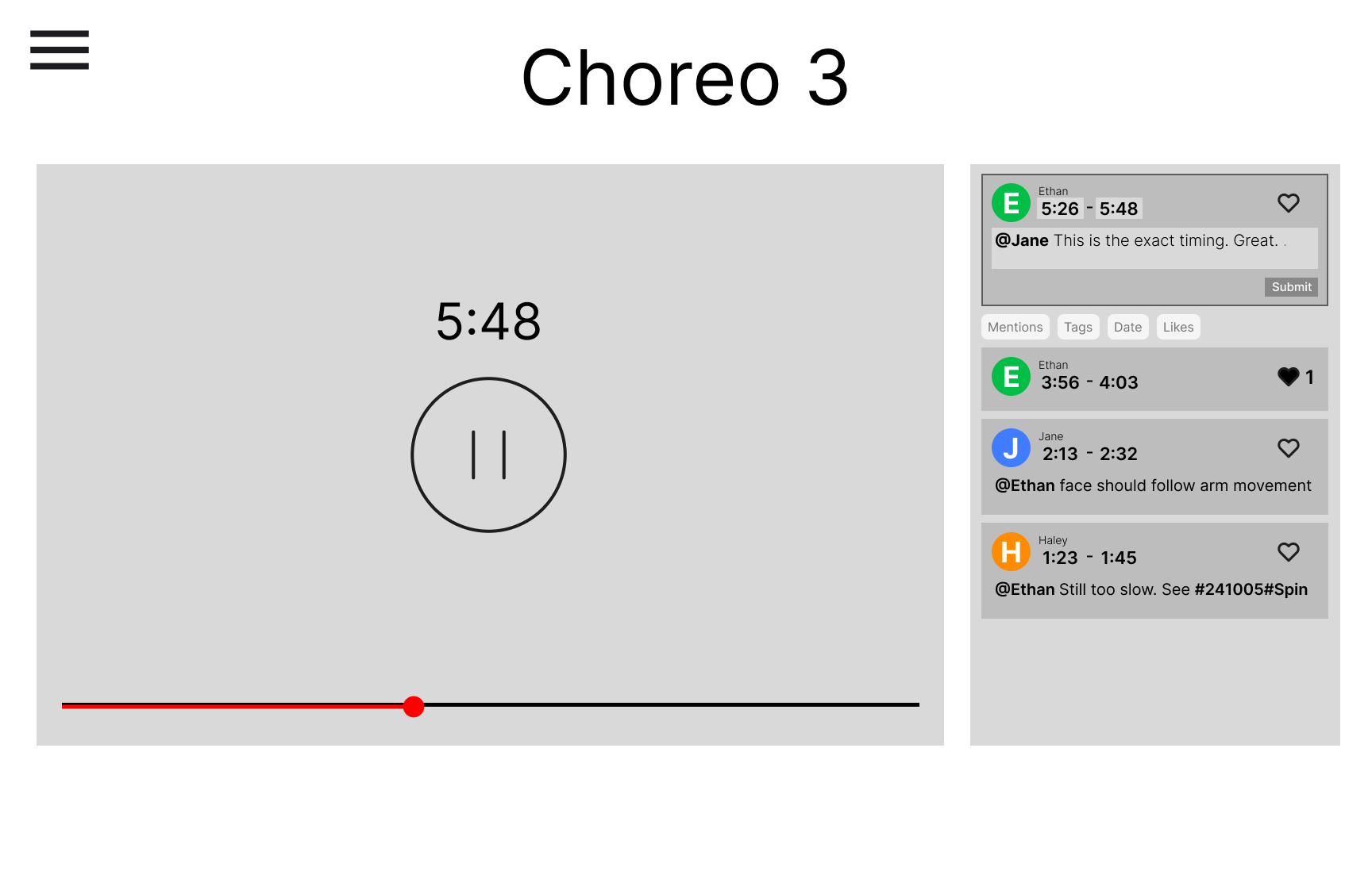 Leave a constructive comment to a part of the video