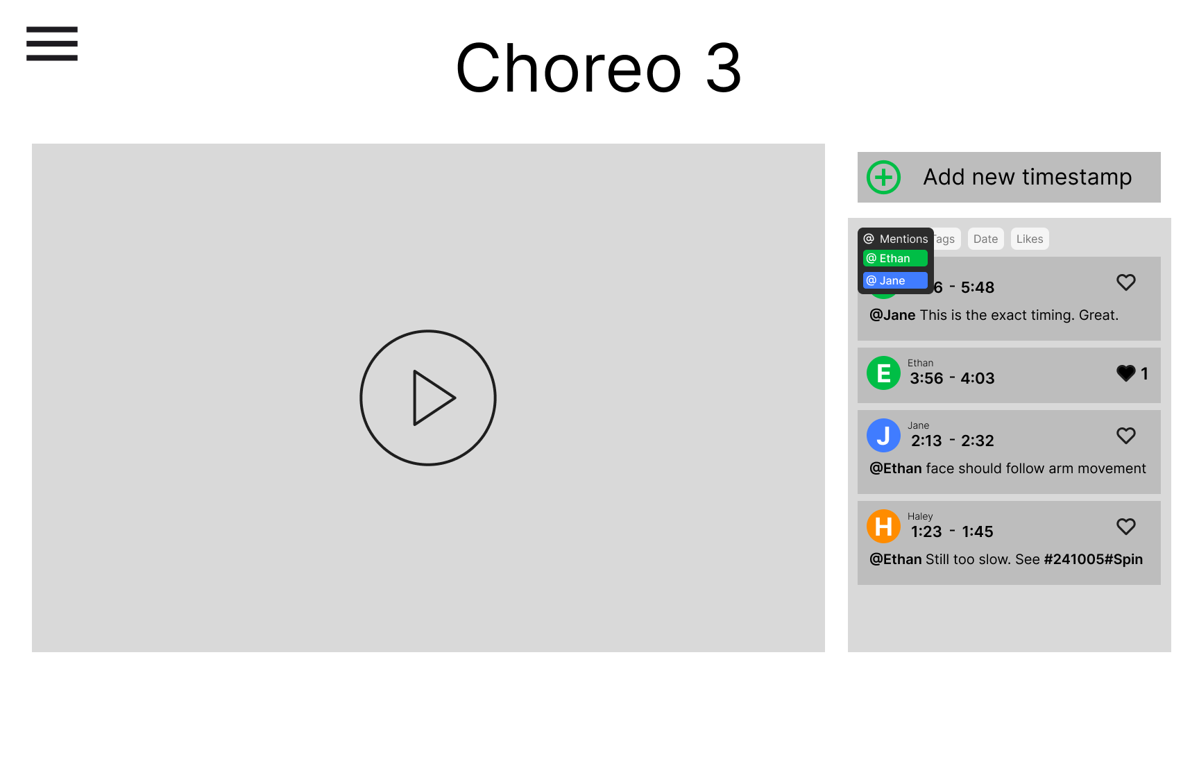 Click on @Mentions to choose the category to filter with