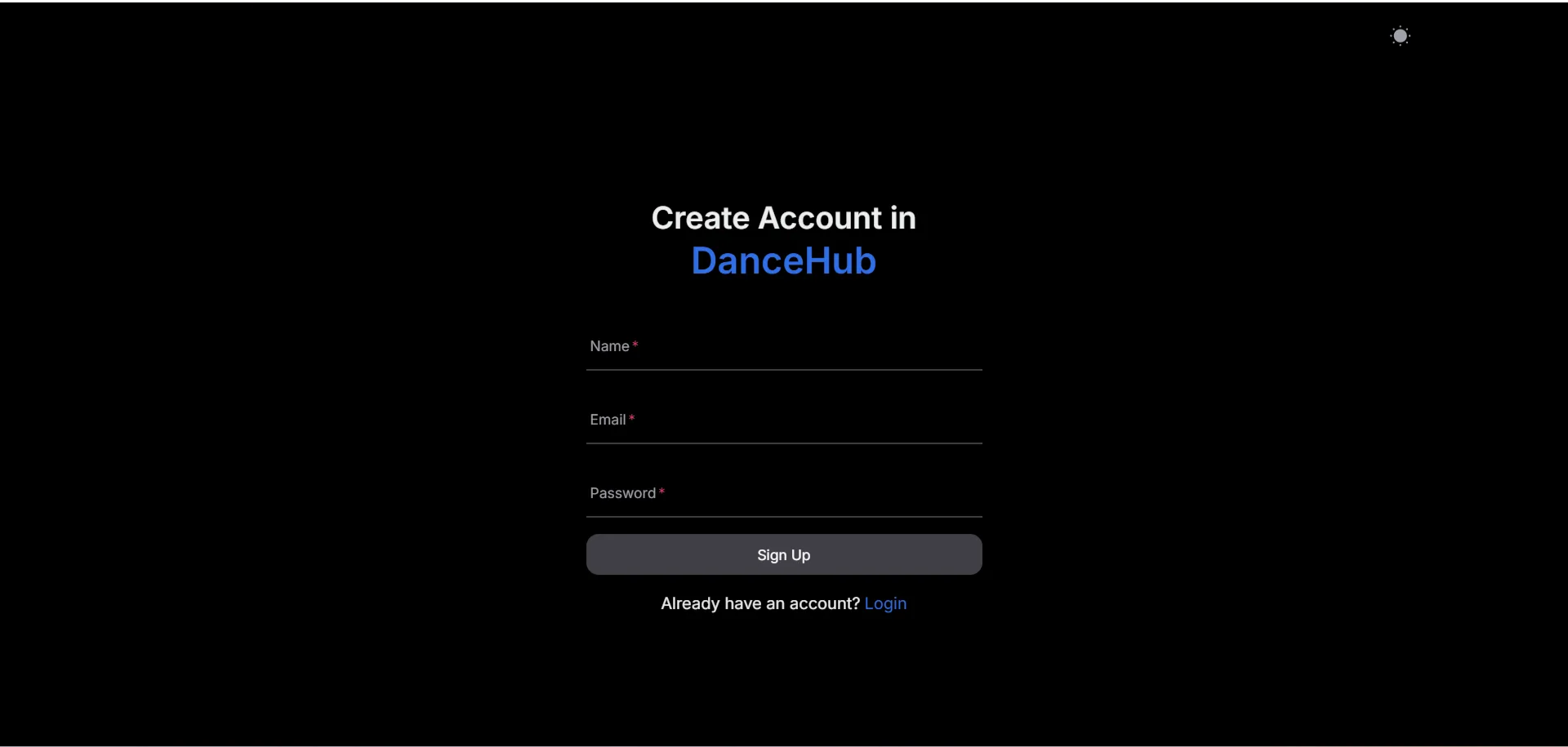 Enter your Name, Email, and Password to sign up to the website. The Name entered here will be used as your name for mentioning. You can automatically log in after you sign up.