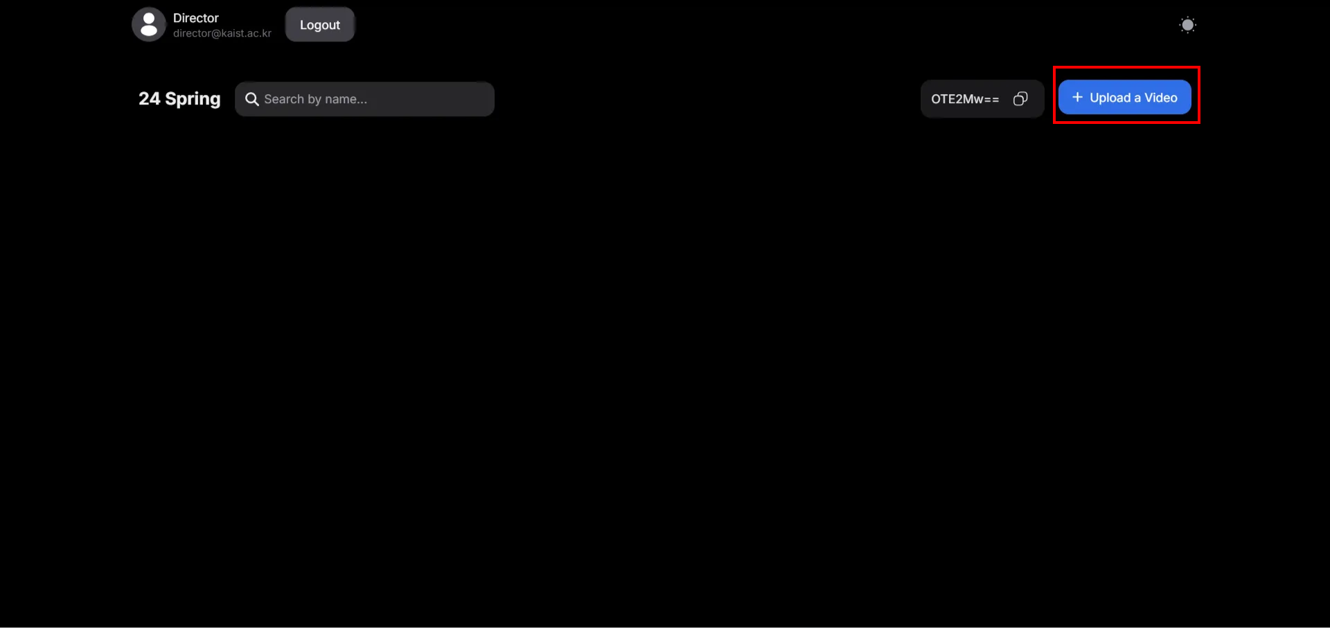 Click the “Upload a Video” button to upload a new video.
