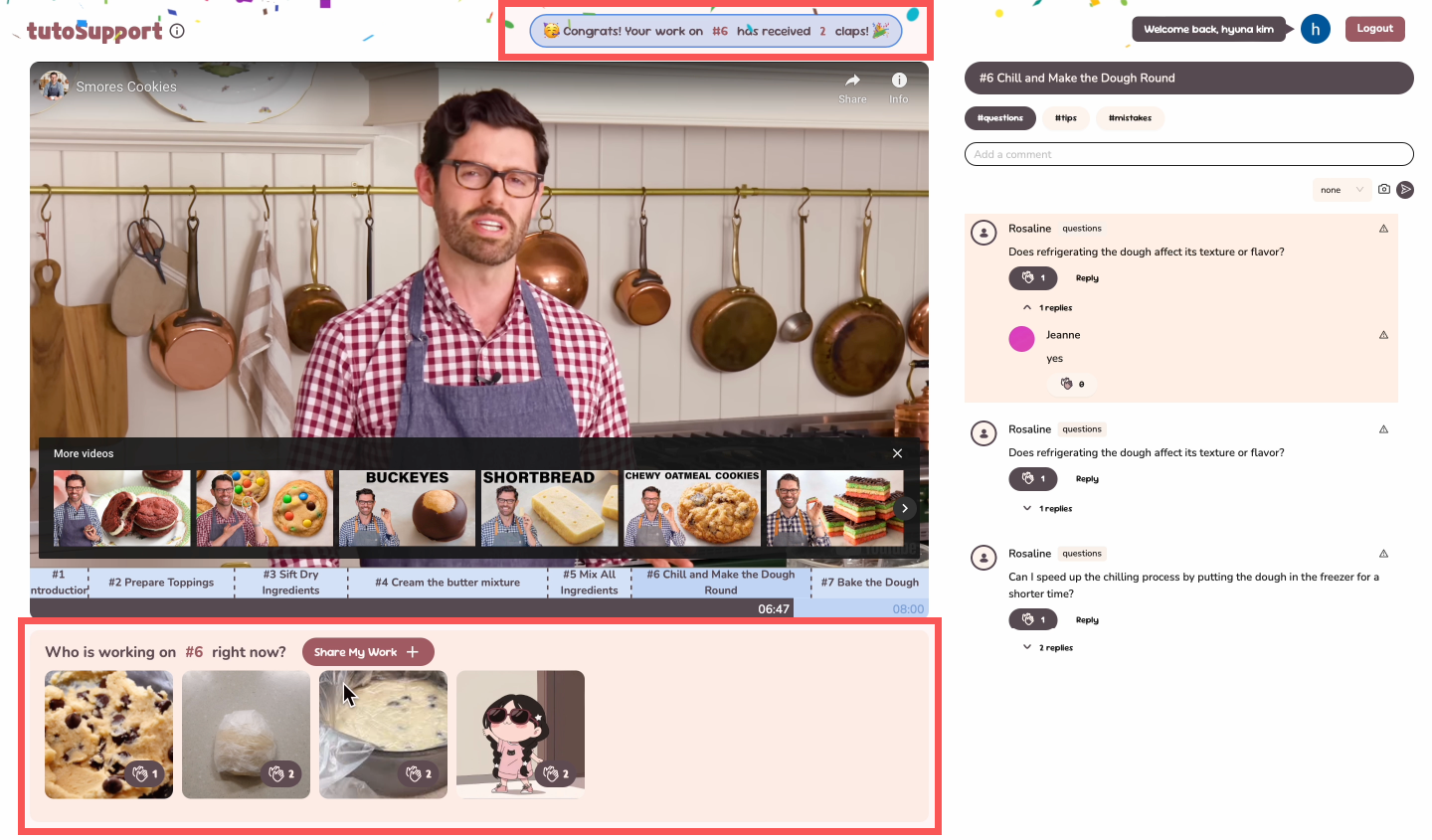 Confetti when others clap on your Gallery uploads